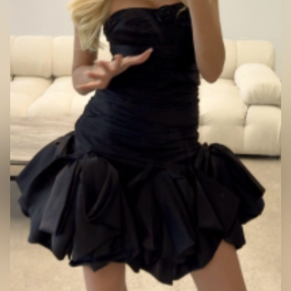 Ronny Kobo Black short ruffled dress - Picture 1 of 3